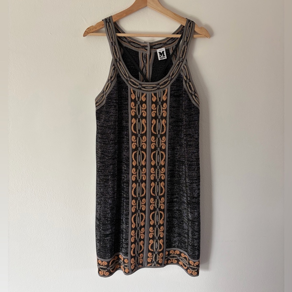 M By Missoni Sleeveless Metallic Knit Sleeveless Shift Dress‎ Size 10